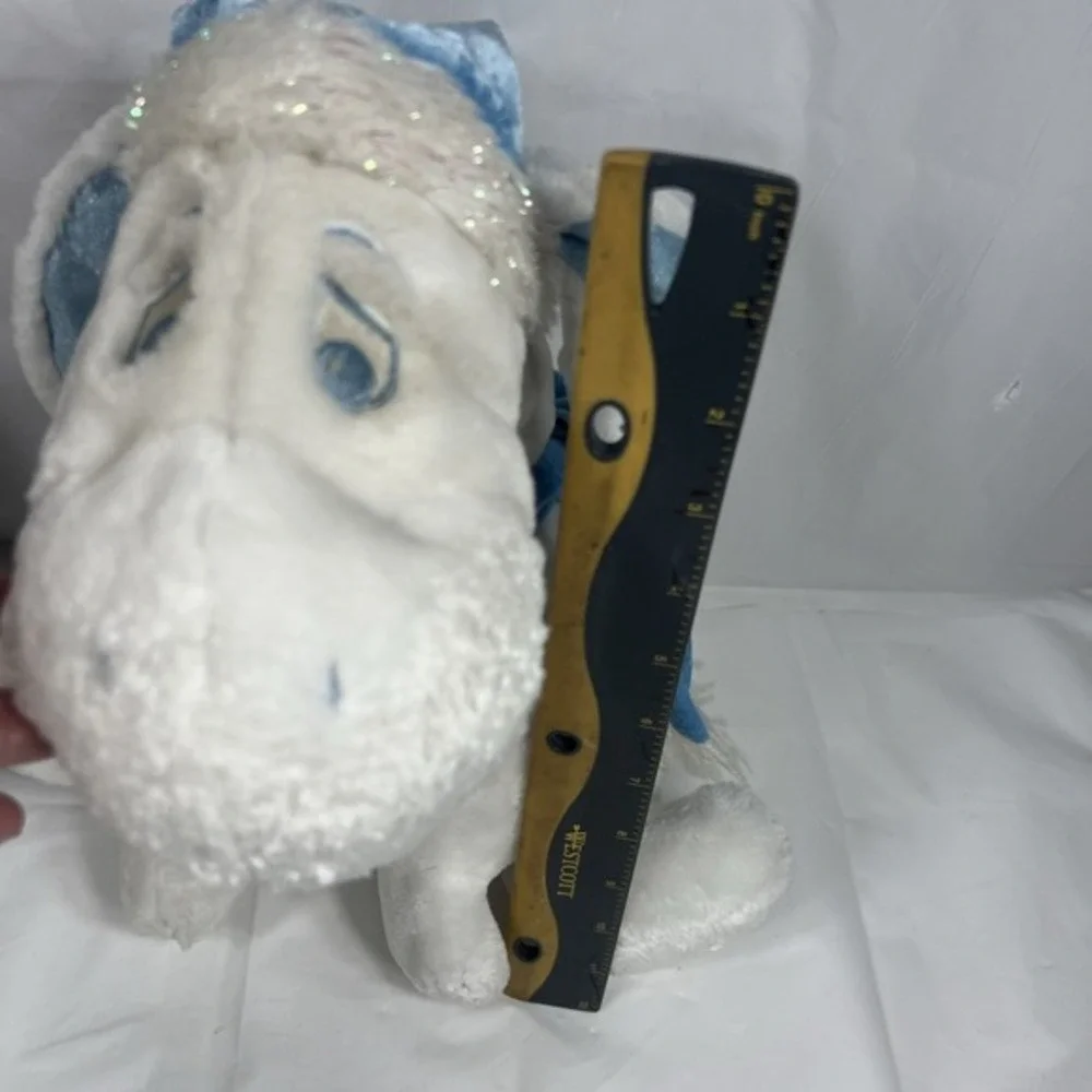 Disney Store Snowflake Pals Eeyore White Blue Scarf Hat 12